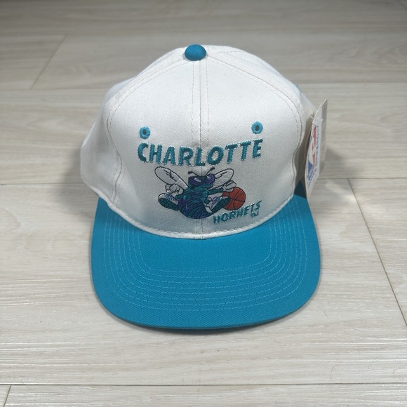 Youngan Other - Vintage Charlotte Hornets Hat Cap Mens Ivory Blue Youngan Cap Snap Back NWT NBA